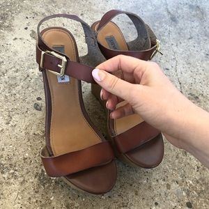 Steve Madden brown wedge heels